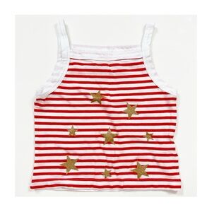 J. Crew Crewcuts Sleeveless Glitter Star Striped Graphic Tank Top